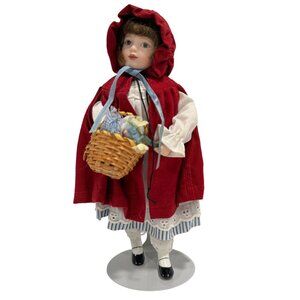Danbury Mint Little Red Riding Hood Porcelain Doll Storybook Pinkul 8.5"